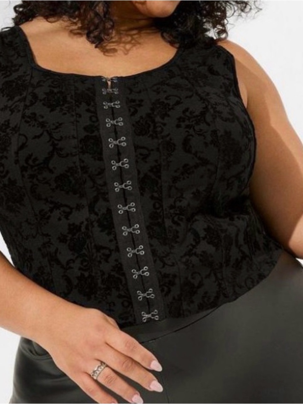 Torrid Floral Brocade Hook-and-Eye Corset Tank